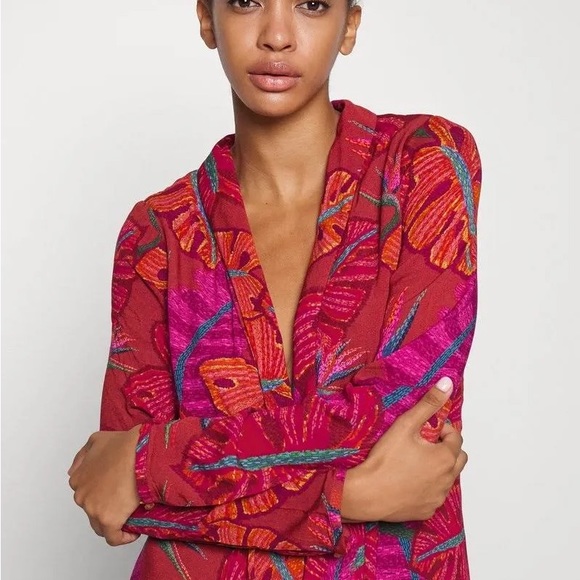 FARM Rio New Red Delicate Leaves Maxi Dress - Picture 5 of 9